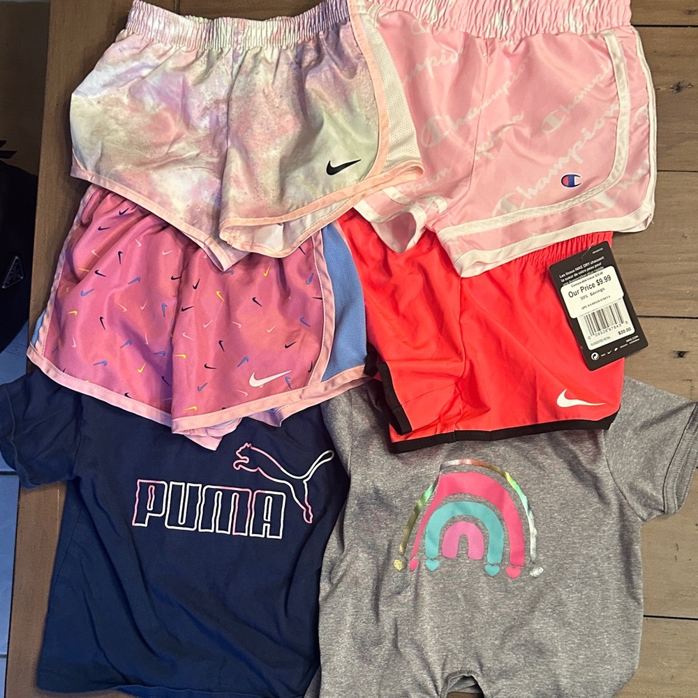 Bundle: Nike, Champion, Sports Shorts, Puma, Body Glove tee shirts